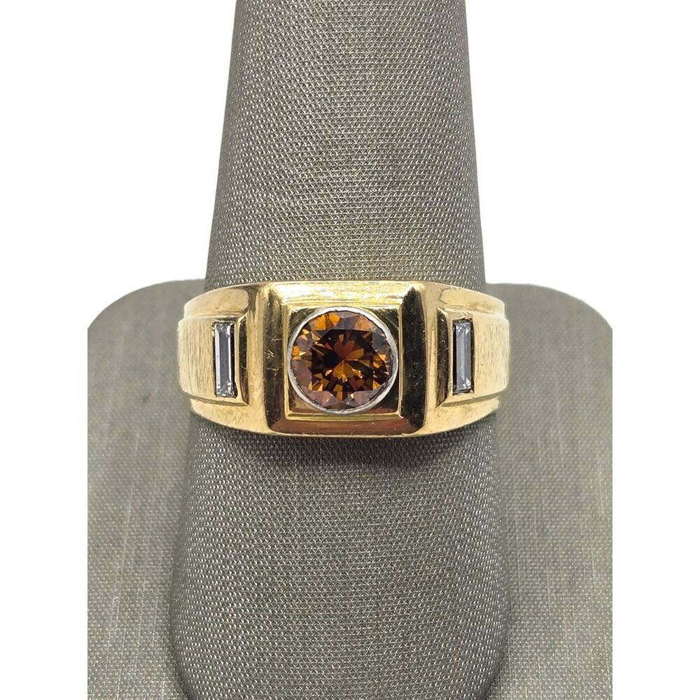 18K Yellow Gold .97ct Fancy Deep Orange Diamond Ring GIA *See report* (1749)